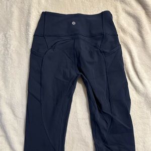 cropped navy lululemon leggings